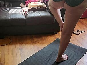 Hot Mature Milf Strips for Morning Yoga