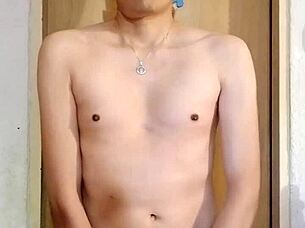 Skinny Guy With Big Monster Cock Masturbates Solo In Raw Intense Session