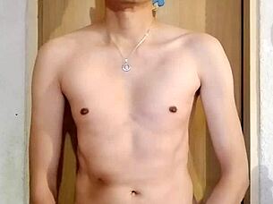 Skinny Guy With Big Monster Cock Masturbates Solo In Raw Intense Session