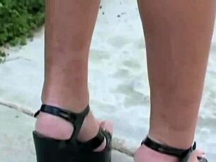 I deep throated her pierced cunt in high heels and cummed on her booty