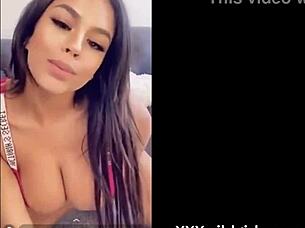 A sexy girl performs a solo webcam show