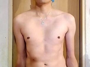 Skinny Guy With Big Monster Cock Masturbates Solo In Raw Intense Session