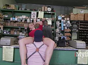 Shy brunette ignores husband and invites intimacy without shyness