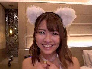 In this homemade video, a cute asian babe licks her uncle's cock and moans as he touches her sensitive pussy.