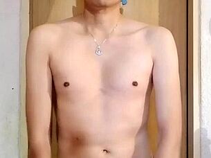 Skinny Guy With Big Monster Cock Masturbates Solo In Raw Intense Session