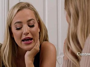 Office lunch break turns seductive for tall petite teen