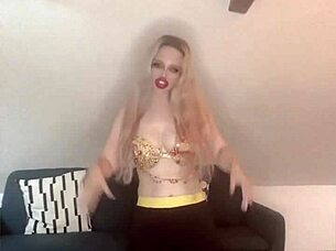 Belly dancer delivers huge blowjob
