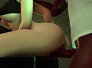 Public Pleasures On Barstool With Intense Bang