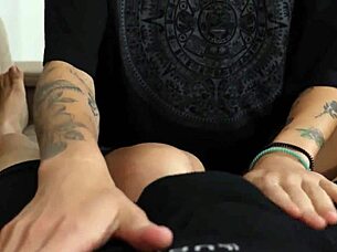 teasing with ripped pantyhose leads to passionate creampie fuck