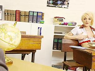 Kira Noir Performs Striptease Out Of Her Business Outfit