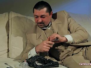 Lea in lingerie dominated for cash blowjob and bdsm.