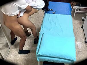 Security camera catches cute mexican babe in hospital doggystyle orgasm