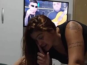 Watch The Redhead Wife's Video Call With Lover! Husband Jerks Off And Cums On Her Tits!