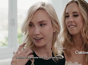 Lesbian orgy house features wives squirting in group seduction