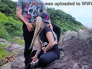 Half-Sister Sucks Cock On Beach Vacation