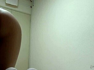 Japanese Girl in Maid Uniform! Braless and in Micro Thong!