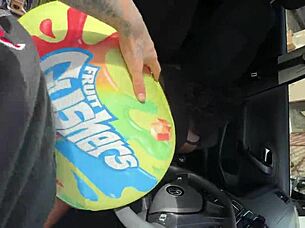 Big Ass Ebony Fucked Through Hole In Tight Shorts At Car Wash