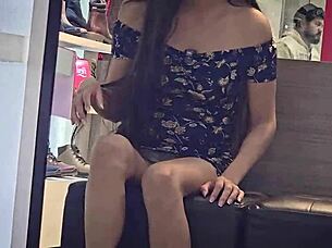 pov - you have a girlfriend and accompany her to buy shoes but none fit