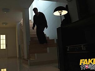 Noisy party girls in fake hostel treat guest to threesome.