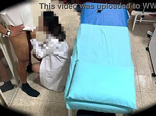 Security camera catches cute mexican babe in hospital doggystyle orgasm