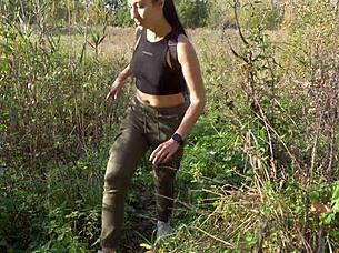 i'm hiking vlogger black lynn and i found a cock to suck in the forest with long hair brunette