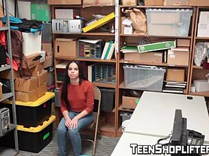 tory bellamy rides monster cock at work as teen thief! blowjob and doggystyle with natural tits 😏