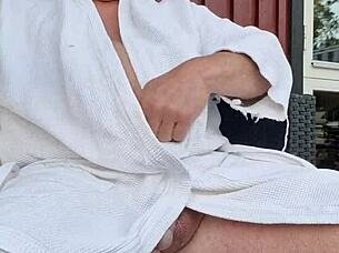 chris hanging out outside with friends 😊