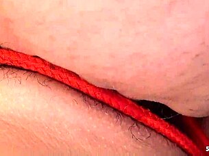 Curvy japanese wife in bondage gets double creampie mmf threesome