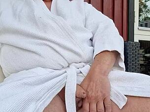 chris hanging out outside with friends 😊