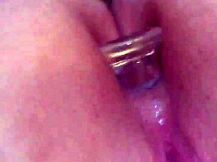 she inserts anal plug and masturbates with g-spot vibrator