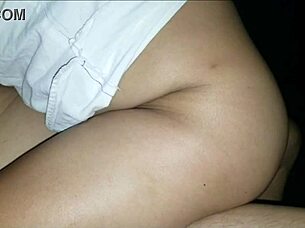 Fucking my husband in the adult store with tight pussy riding