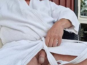 chris hanging out outside with friends 😊