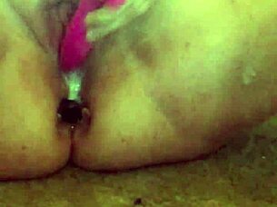 she inserts anal plug and masturbates with g-spot vibrator