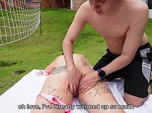 My Friend Puts Sun Spray On My Ass And Fucks Me Hard!