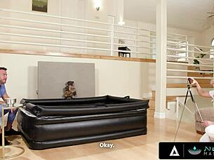 sexy gal ritchie demonstrates the best nuru massage techniques with oiled body