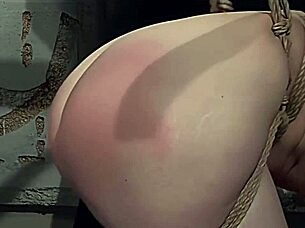 Redhead endures strict rope bondage and intense mouth fucking in training