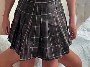 My step dad fingers my pussy after studying.