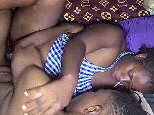 I gave a big pussy creampie to another girl's mouth