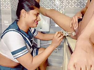 Two sexy girls sharing a dick in desi sex! 😏