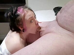 Watch this sloppy horror blowjob with spitting and deepthroat choking
