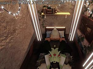 hot girl gets through rip in her jeans