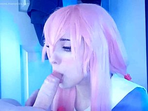 Horny Yandere Girl Gives Rough Blowjob and Bounces Big Ass