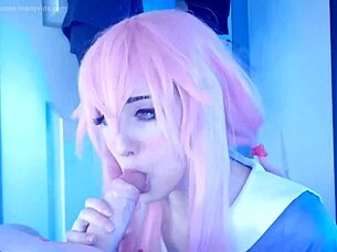 Horny Yandere Girl Gives Rough Blowjob and Bounces Big Ass