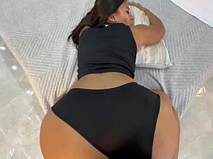 i watch this athletic latina morena undress during workout interview.