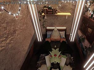 hot girl gets through rip in her jeans