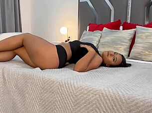 i watch this athletic latina morena undress during workout interview.