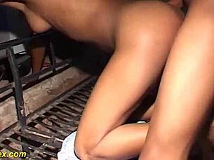 Skinny African Teen's Wild Encounter with Big Cock