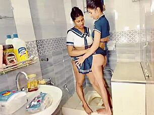 Two sexy girls sharing a dick in desi sex! 😏