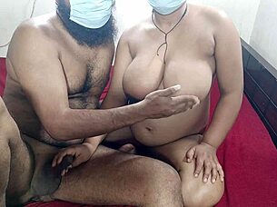 indian mature woman chats with her boyfriend at home