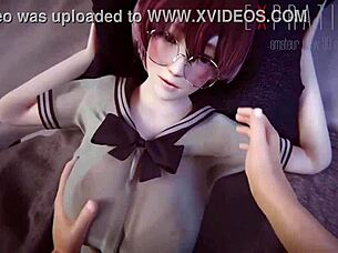 Milf with beautiful boobs and shaved pussy gets fucked in missionary by big cock.